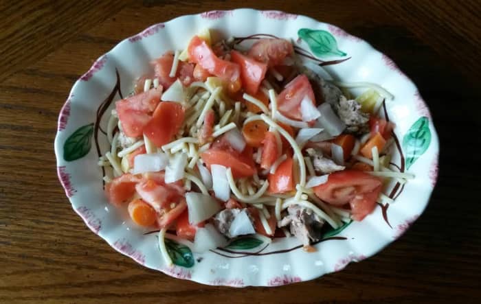 Easy Pasta Salad made with Leftovers