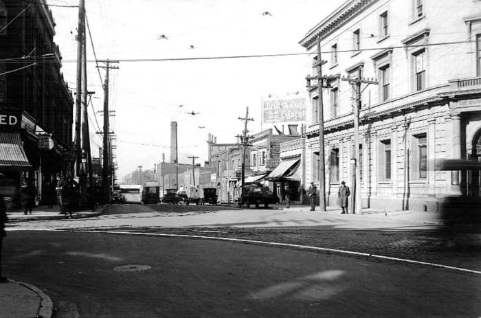 Keele and Dundas Streets, looking north (Toronto, Canada), 8 October, 1923