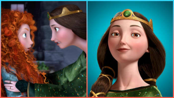 Queen Elinor was intended to be a strong woman type, but comes across as being less mature than her 16 year old child, Merida.