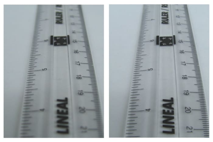 Showing the effects of depth of field in an image. a large f-stop was used for the image on the left, resulting in a smaller depth of field.