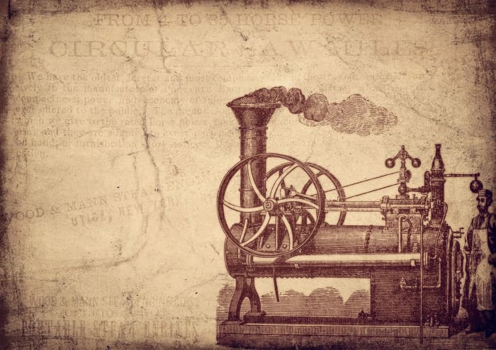 Steam engines were developed during the industrial revolution. To create steam, coal was used to heat up the water.