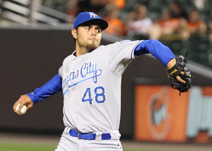 Joakim Soria had two stints as a reliever with the Royals and is one of three closers in franchise history to record two seasons with more than 40 saves.