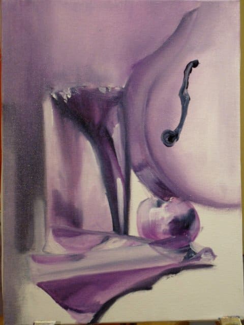 Student's first try at complex still life - this is too blended to see any variation between objects.