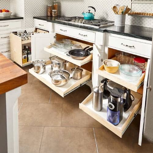 Slide-A-Shelf is made to fit standard slide out shelves. Full extension with soft close. The custom sizes solid wood front.