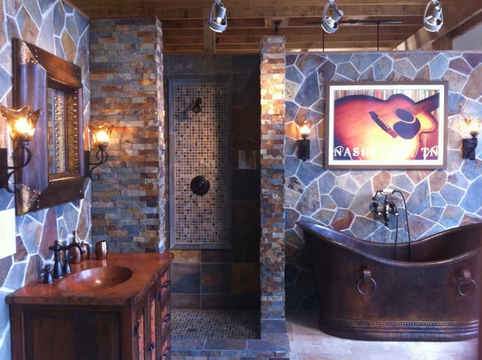 The Ox bathroom should be based more in earth and metal elements rather than wood. Utilize lots of purple, blue, and red, like a sunset in winter.