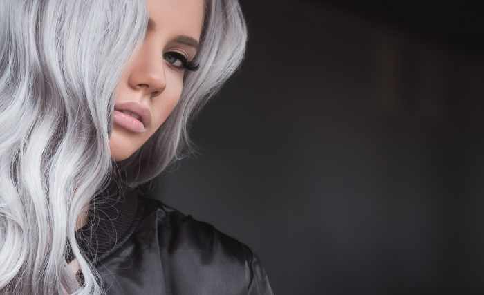 Metallic blonde hair