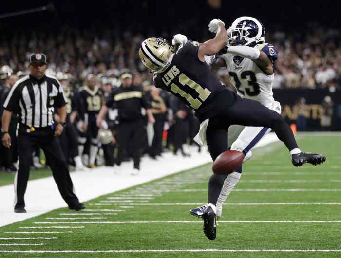 There has been huge controversy over the last couple of Saints playoff runs where people claim the refs screwed them like this missed PI call against the Rams two years ago.