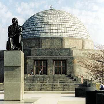 Adler Planetarium offers an age 21+ event every third Thursday where visitors can enjoy cocktails along with views of the Chicago skyline.