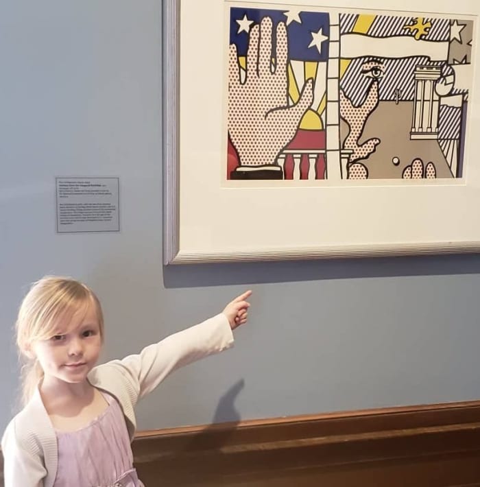 Finding a Roy Lichtenstein painting when visiting an art museum (This one is at the Hunter Museum in Chattanooga.)