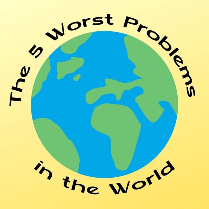 The top five global issues facing the world are wealth inequality, famine, homelessness, disease, and war.