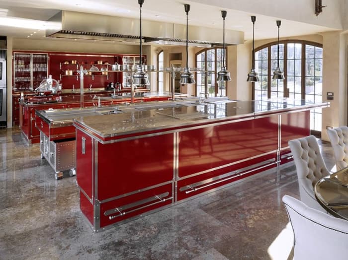 The Dragon kitchen is all about heat, fire, the color red, and passion. People should walk into it and respect you. If you want to use wood, opt for cherry wood.