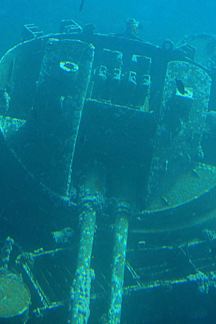 Warlike and peaceful - A Jordanian tank deliberately submerged in the Red Sea to act as an artificial home for coral reef species