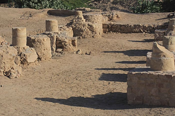 The remains of Ayla's mosque. This is believed to be the first prayer hall, and dates from the Abbasid era, of the 8th and 9th centuries AD