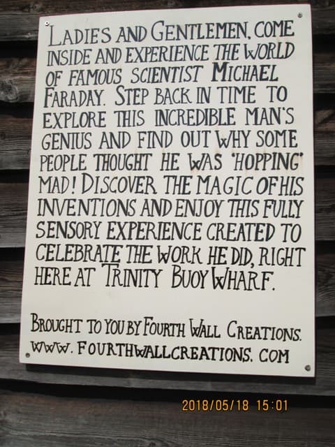 A reminder of Mr Faraday's good works. It might well be his epitaph, it was certainly a great deal of his life's work