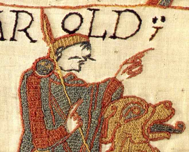 Earl Harold was fond of hunting - he's depicted here on the Bayeux Tapestry, hunting in Normandy in detail AD 1065 (?) in the company of Duke William
