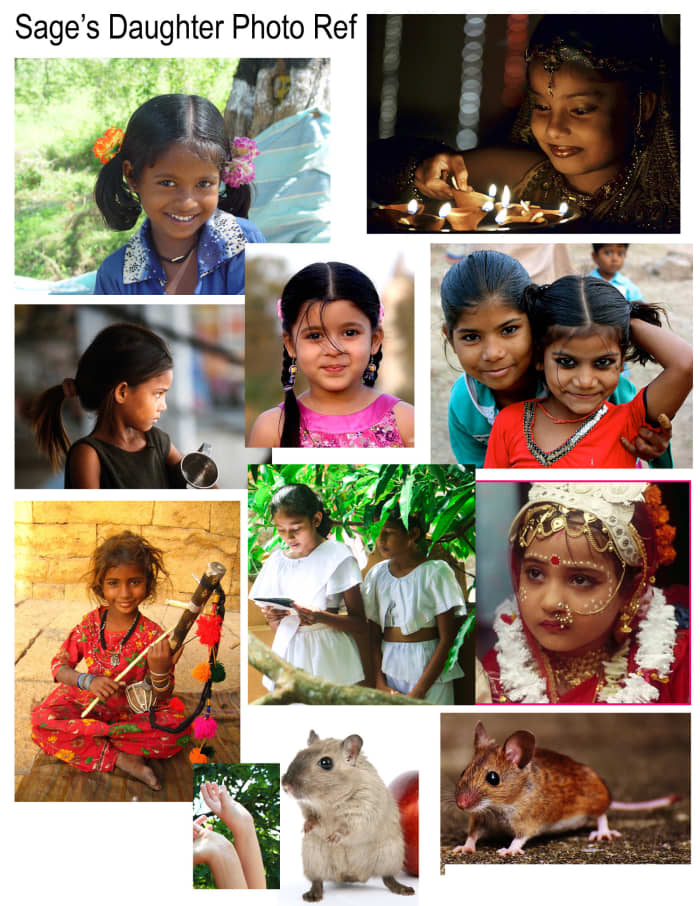 I started with photo references collaged together to make choosing the right characters easier.