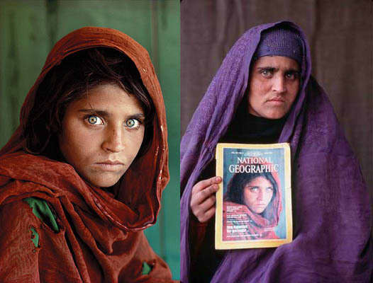 The reunion between the woman with green eyes and the photographer was quiet. On the subject of married women, cultural tradition is strict. She must not look—and certainly must not smile—at a man who is not her husband. She did not smile at McCurry.