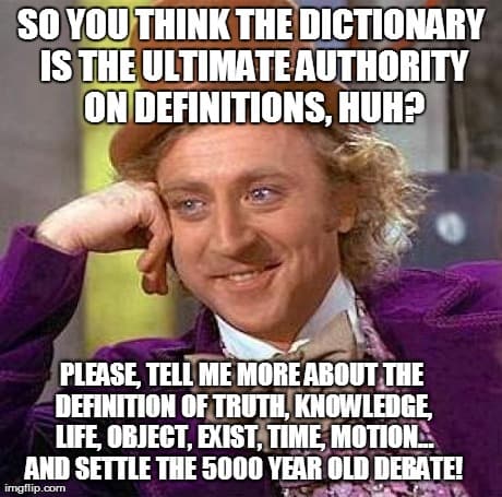 If you can use a dictionary to answer Wonka, then you have debunked this article. Please post your answer so this article can be taken down promptly!