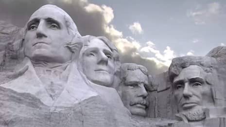 George Washington, Thomas Jefferson, Theodore Roosevelt, and Abraham Lincoln