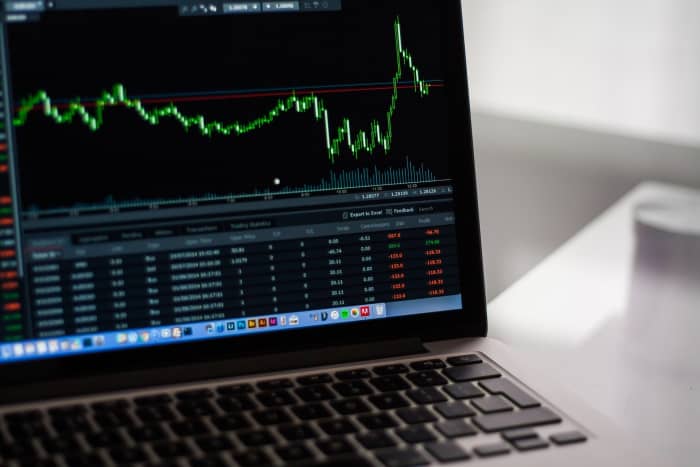 Fluctuations in a stock's value are often shown in charts like these, spanning days, months, and years.