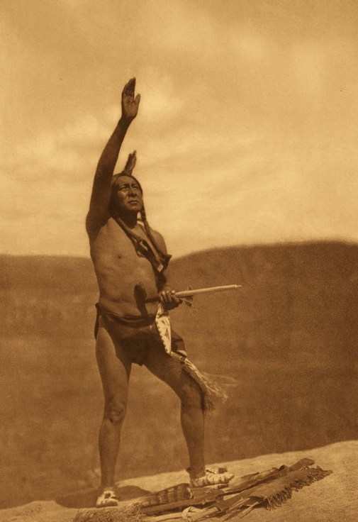 The forgotten people, The Red Men, in contemporary American development and civilization. The picture of Invocation by the Sioux taken in 1907
