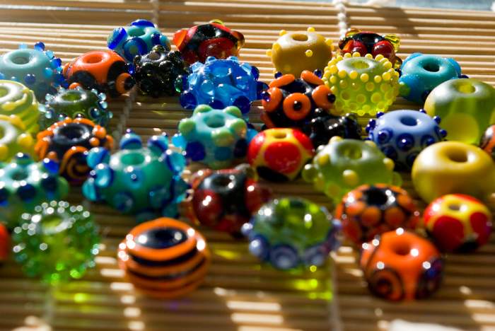 Some examples of lampwork beads.