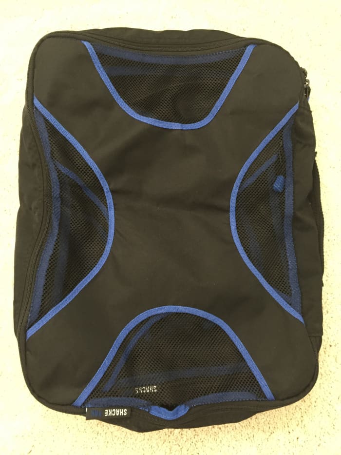 Nested packing cubes from my Shacke Pak Set. I put the entire set together when I store them (since they all fit together in the large bag).