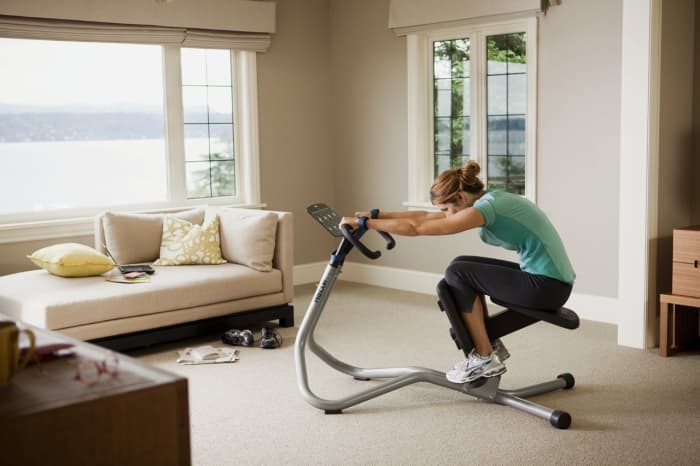 You can correctly stretch the 8 essential areas: : lower back; hamstrings; gluteal/hips; hips/legs/back following the instructional placard with information on 8 essential stretches.