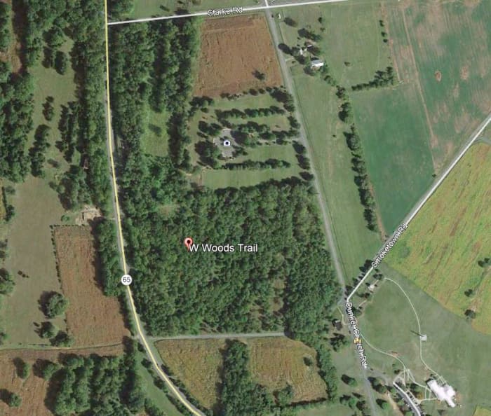 Figure 7.-- The West Woods, Location of The West Woods Trail, Antietam National Battlefield