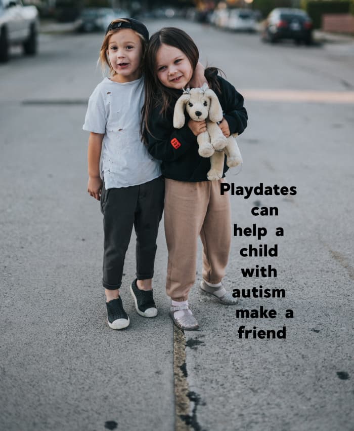 Some children with autism find it difficult to make friends in a large group setting such as school. One-on-one playdates let kids with similar interests develop meaningful bonds.