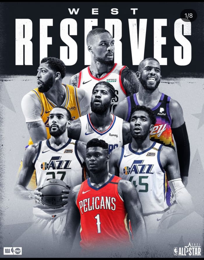 The reserves are the following: Damian Lillard, Anthony Davis, Chris Paul, Paul George, Rudy Gobert, Donovan Mitchell, Zion Williamson. (Devin Booker Replaces Anthony Davis due to injury)