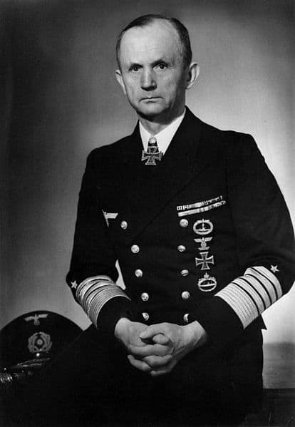 Admiral Karl Donitz, earmarked by Hitler as the next leader of the Third Reich. After Hitler's death, he served as President until Germany's surrender on the 8th May 1945.