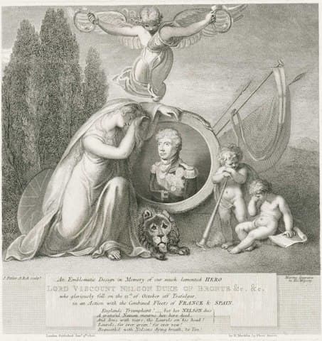 'An Emblematic design in Memory of our Much lamented Hero Lord Viscount Nelson...' "National Maritime Museum, Greenwich, London"; Royal Museums Greenwich Copyright
