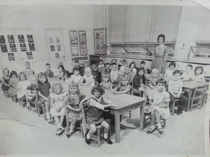 My Kindergarten Class at Eastway Elementary School. I'm the second one on the first row towards the front.