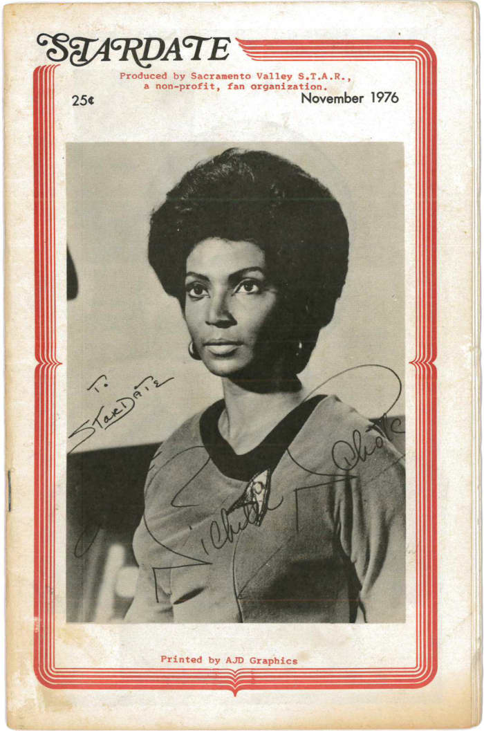 STARDATE Produced by Sacramento Valley S.T.A.R. November 1976, a non-profit, Star Trek fan organization. the magazine was printed by AJD Graphics. There are only around 15 know copies of the this issue left in existence. This one has Communication o