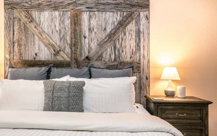 Tobacco barn grey arrow style headboard. This barnwood headboard will go with any style, it has the rustic.