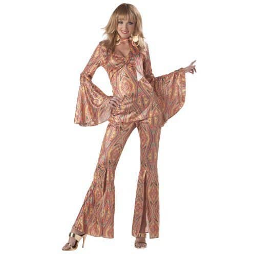 'Disco Fashion' In the seventies. Clothes designed to show off the body and made in materials like figure moulding stretch Lycra were ideal.