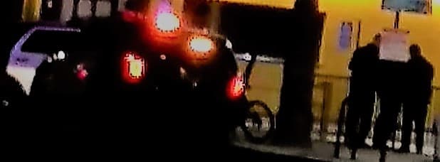 At the bus stop watching STOPS!!! live and uncut. He was just riding and you could tell, the man on the bike knew he was about to get pulled over.He was arrested maybe he committed a crime or got pulled just to get his name checked.