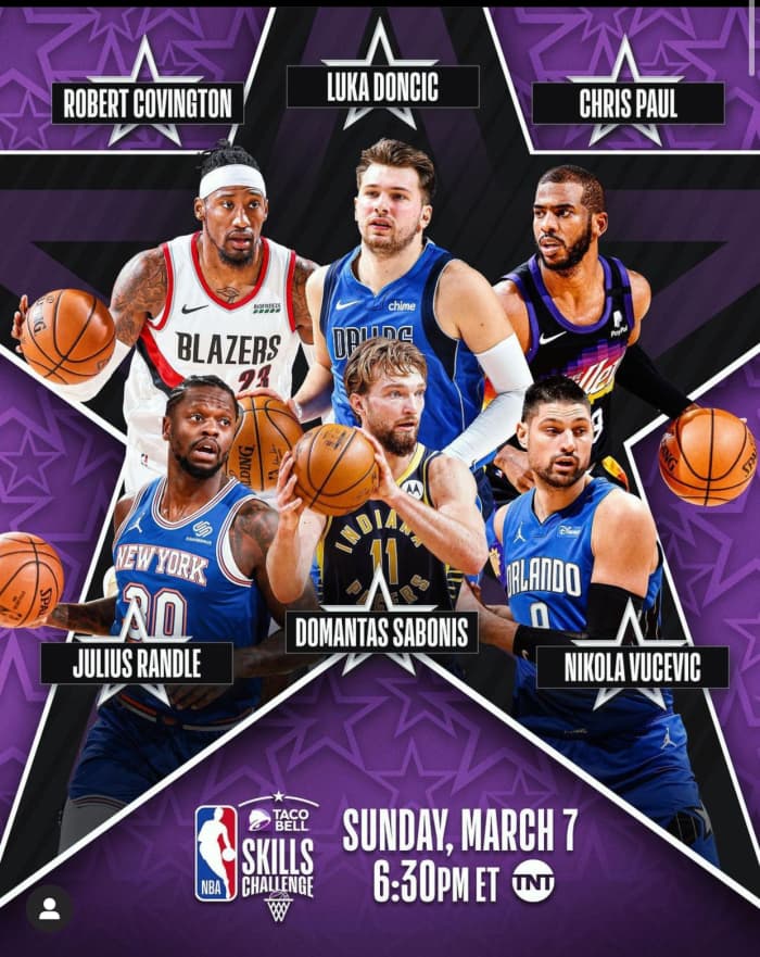 The Skills Challenge field will include Chris Paul, Luka Doncic, Robert Covington, Julius Randle, Domantas Sabonis, and Nikola Vucevic.