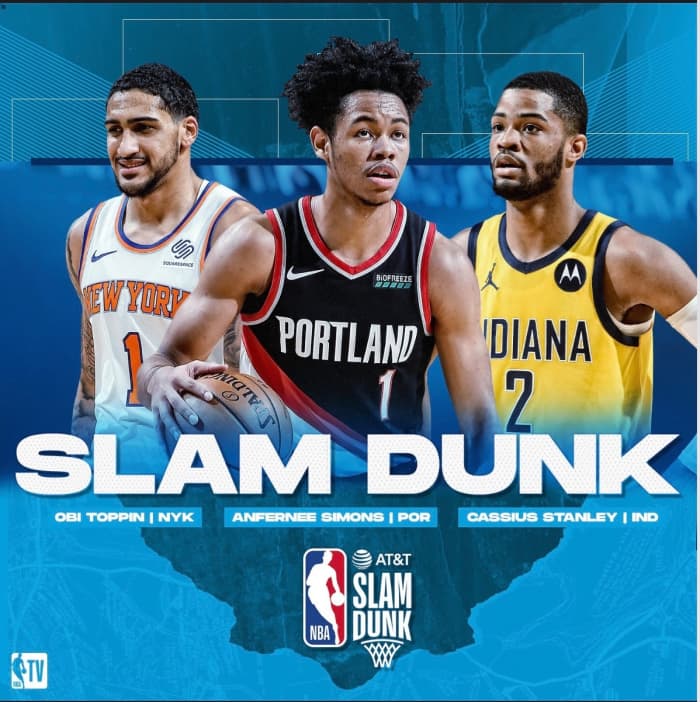 The dunk contest will surprisingly have three participants this year with Obi Toppin, Afernee Simons, and Cassius Stanley. Judges will be Dominique Wilkins, Spud Webb, Jason Richardson, Dee Brown, and Josh Smith.