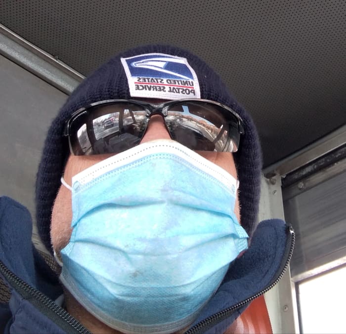 Your humble author Mel salutes you from the frozen tundra. In his glasses you can see the reflection of the snow. His shades are not required for Socal's persistent sunshine anymore, but the glare from Colorado's constant ice.