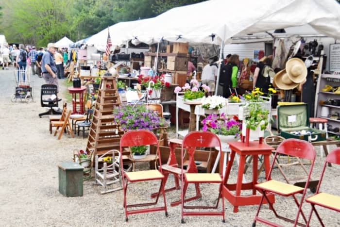 At the Brimfield Antique Fair, parking is scarce, and you'll want to park next to the show grounds so you don't have to drag your finds miles to your car later.