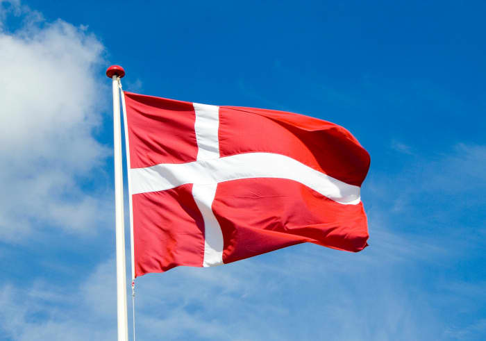 The Danish flag, the Dannebrog traditionally originates from a banner dropped from heaven to rally Danish warriors during a battle fought in the 13th Century in what is now Estonia. The Danish royal line goes back further than any other in Europe