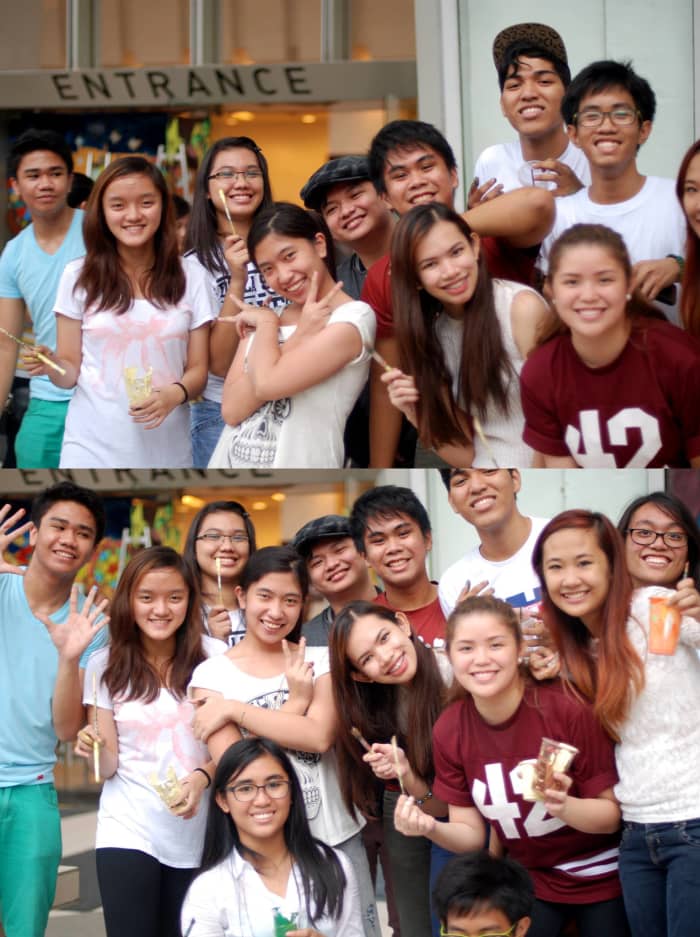 Freshman Art Students after a painting session outside the SDA building. (Photo credit: Marley Alconera)