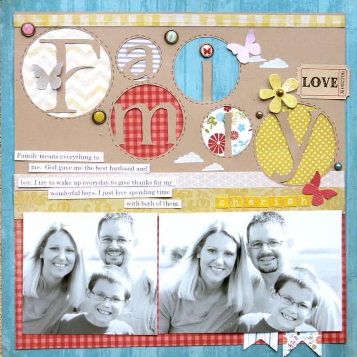 Here is a title that tells the story in a colorful way ! I love the use of printed paper behind the letters
