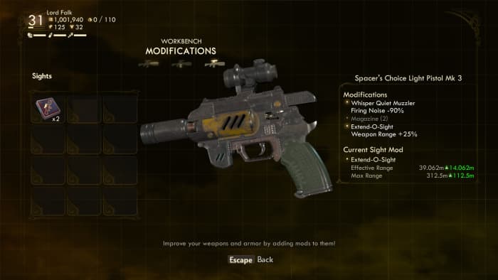 Do you have a weapon? Well, put a scope and a whisper mod on it!