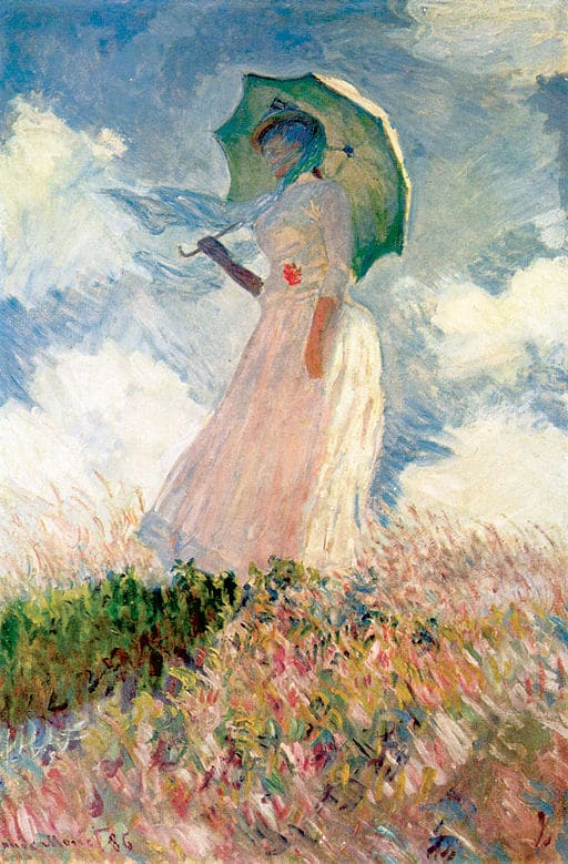 Study of a Figure Outdoors: Woman with a Parasol, facing left, 1886