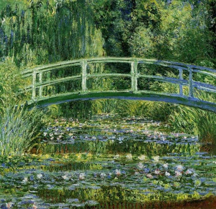 Water Lilies and Japanese Bridge-(1897-1899)