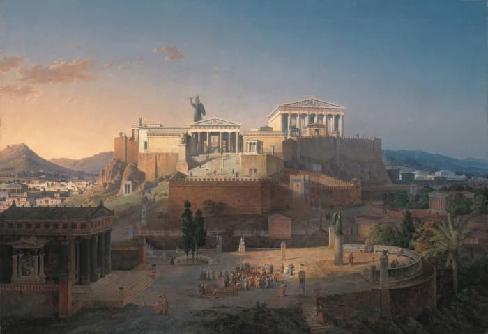 Artist’s rendition of what ancient Athens looked like during the Golden Age of Athens. Painting by Leo von Klenze, 1846.