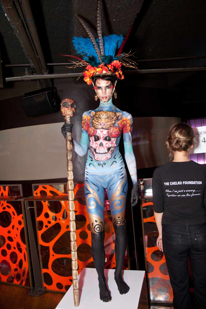 body painting may be introduced into art gallery openings with the waiters and waitresses painted in fake "clothing".
